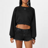 Women's Stamp Cropped Crew Sweater with Built-in Harness
