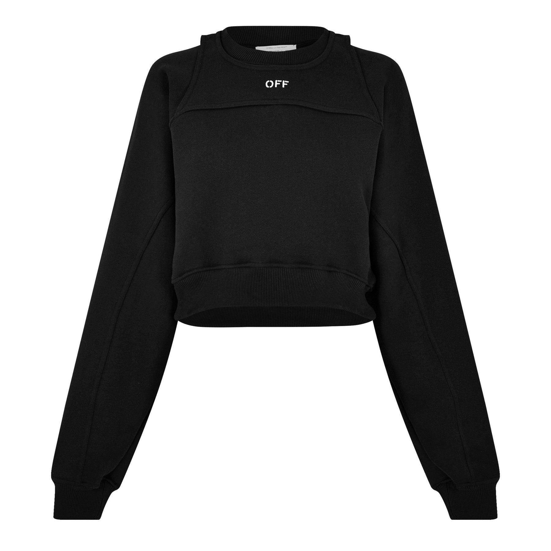 Women's Stamp Cropped Crew Sweater with Built-in Harness