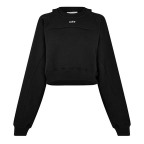 Women's Stamp Cropped Crew Sweater with Built-in Harness