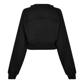 Women's Stamp Cropped Crew Sweater with Built-in Harness