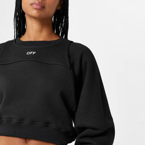 Women's Stamp Cropped Crew Sweater with Built-in Harness