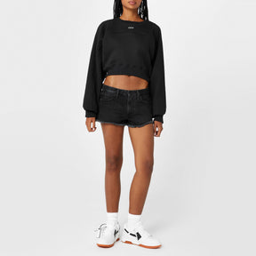 Women's Stamp Cropped Crew Sweater with Built-in Harness