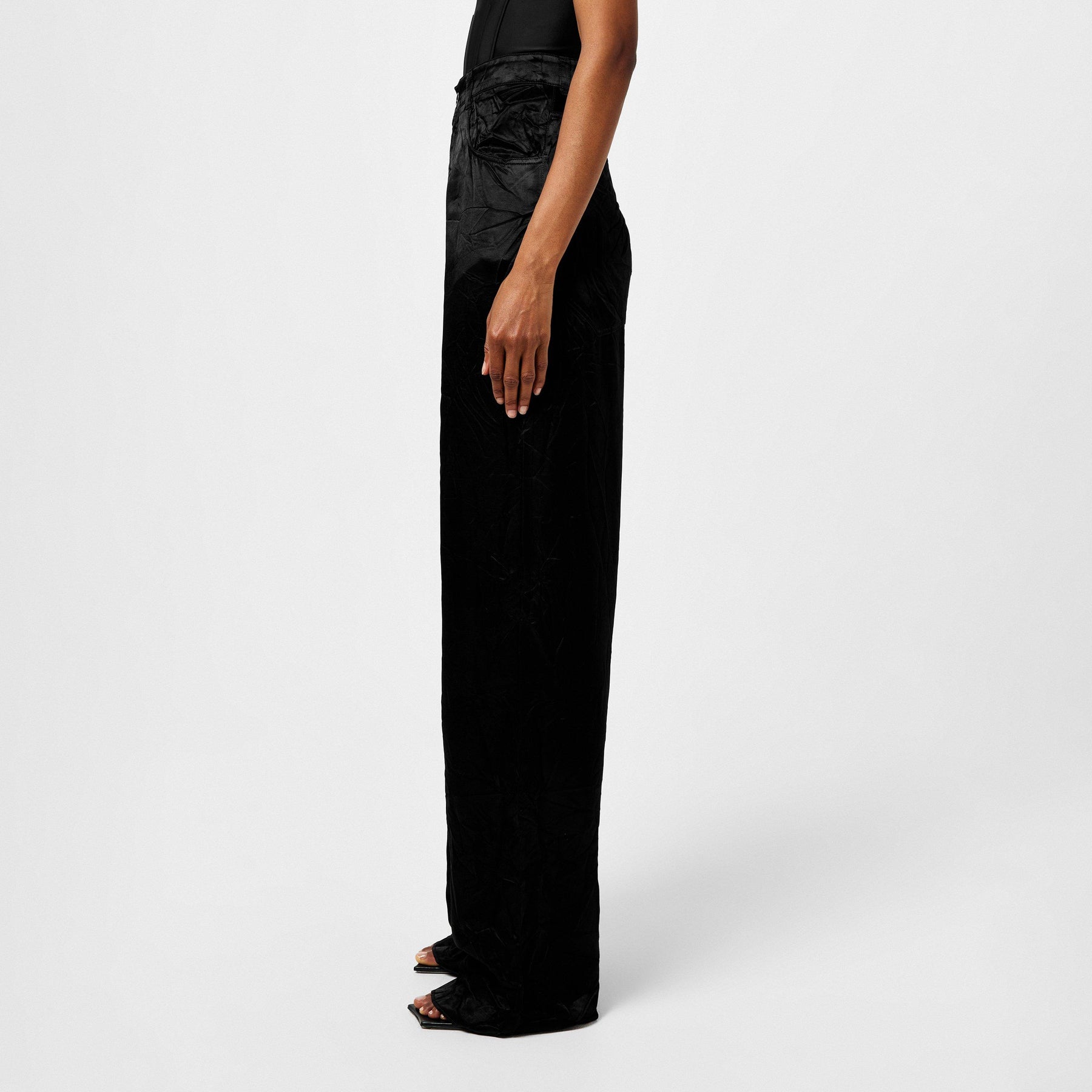 Crinkled Satin Pants