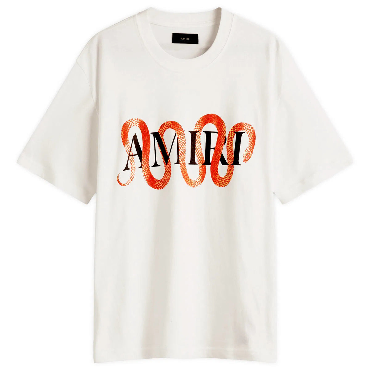 AMIRI Snake Print Graphic T‑Shirt – White