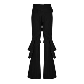 Strap-Detail Flared Trousers