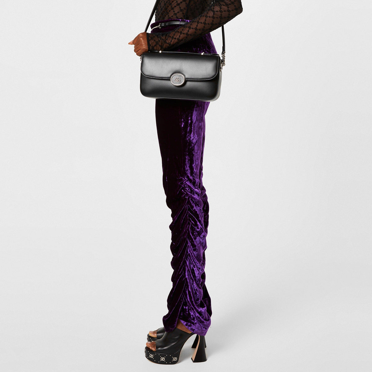 Velvet Trouser With Horsebit Belt