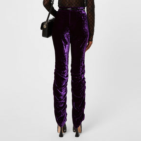 Velvet Trouser With Horsebit Belt