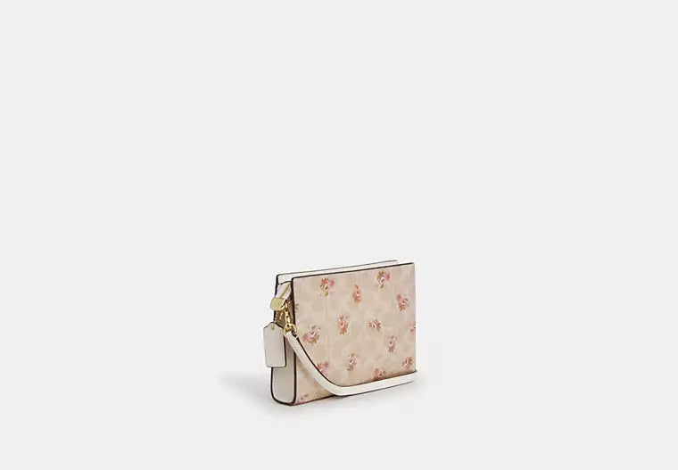Slim Crossbody Bag In Signature Canvas With Floral Print