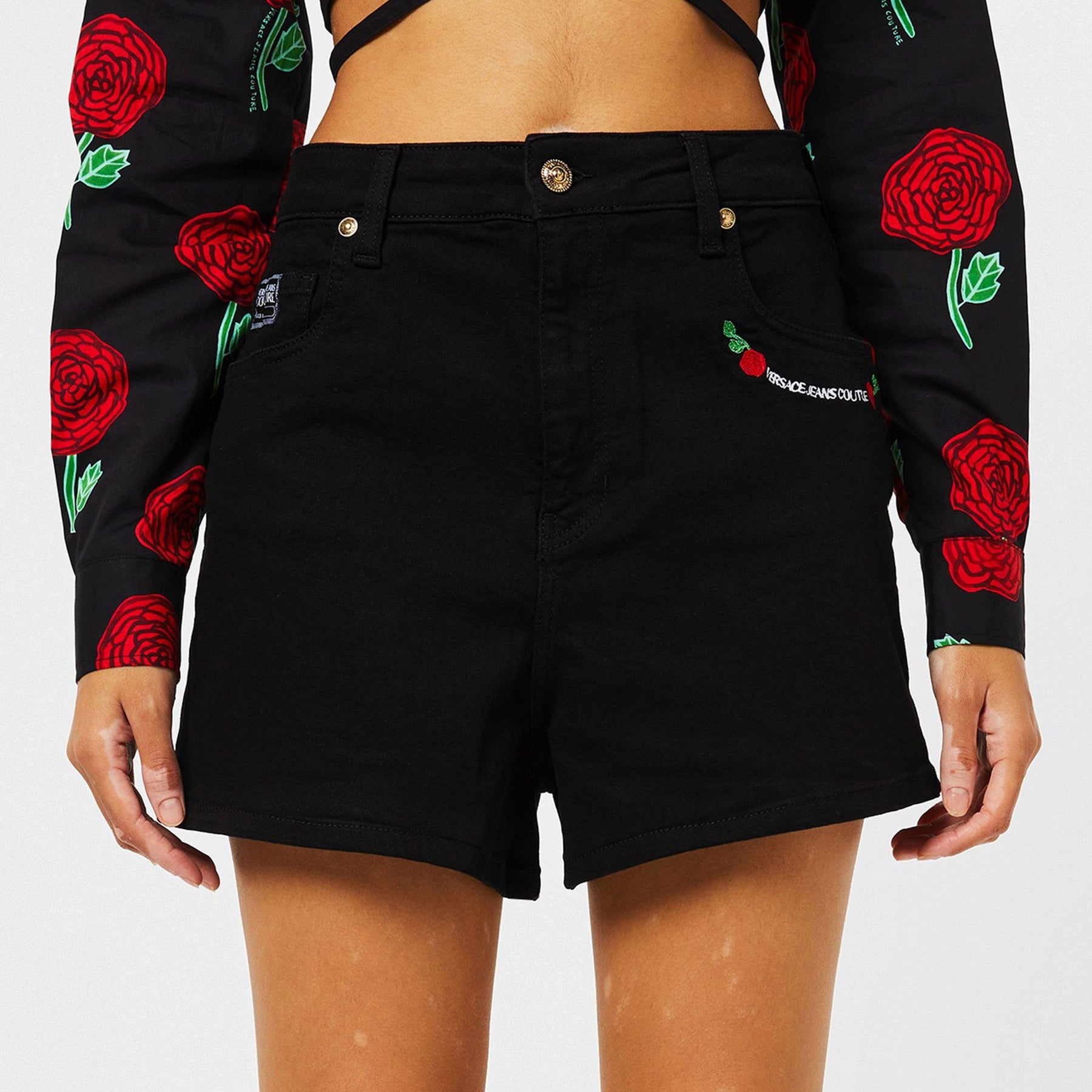 Rose Denim Shorts