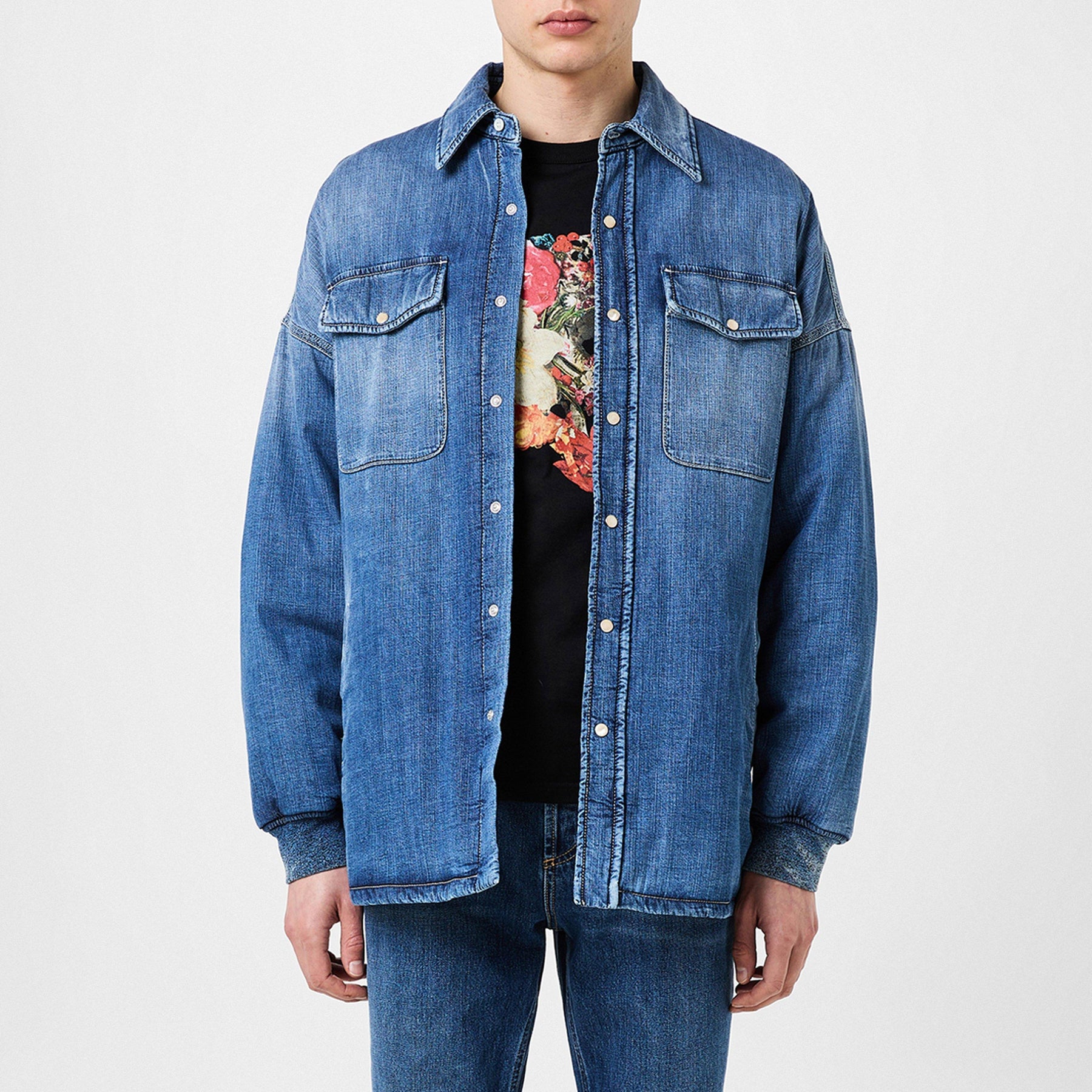 Seal-Embroidered Denim Jacket