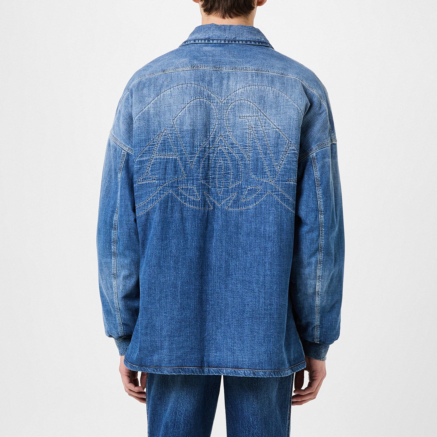 Seal-Embroidered Denim Jacket