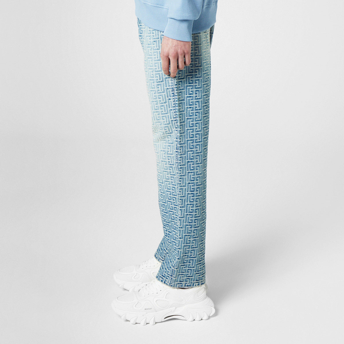 Monogrammed Jacquard Denim Jeans
