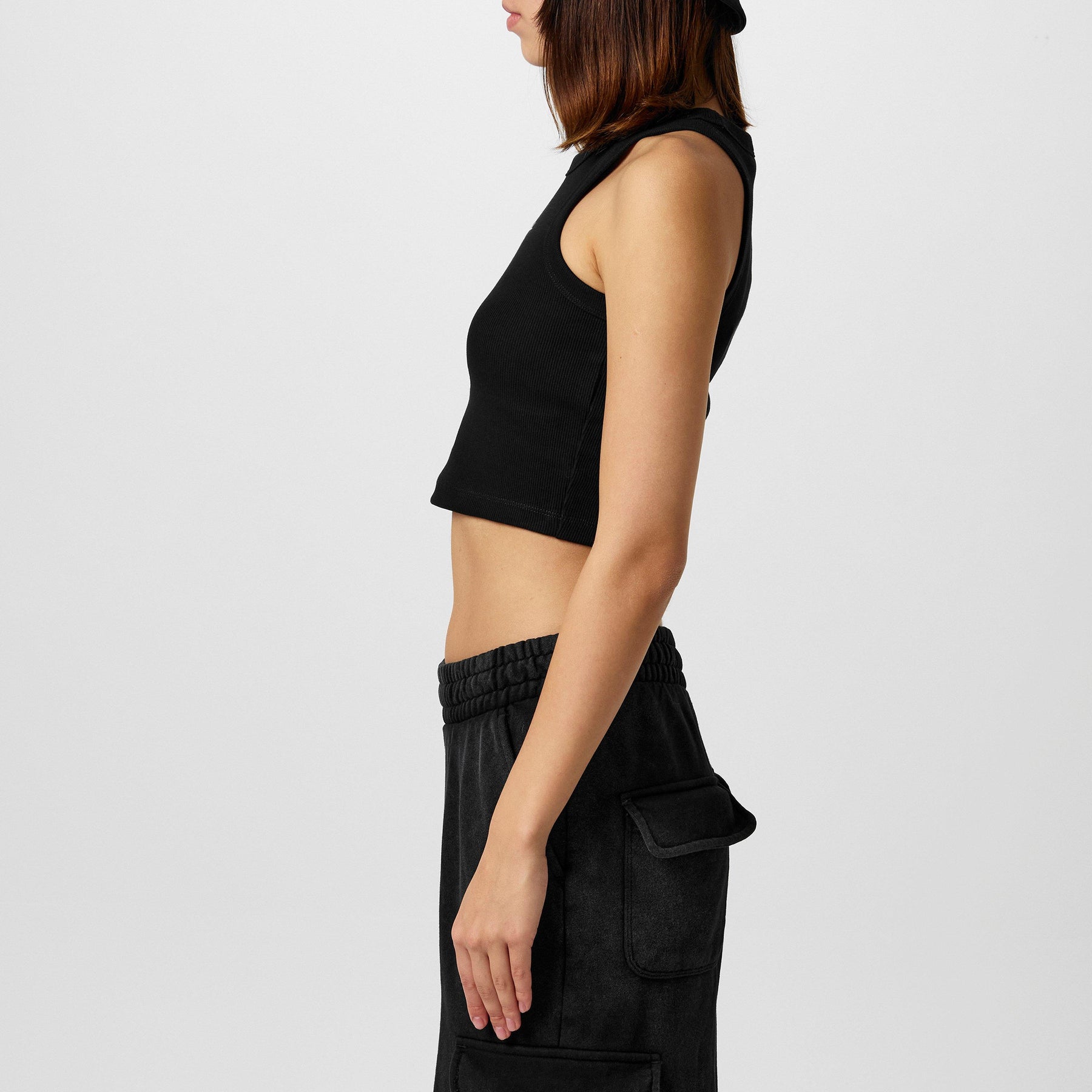 Women's C Evest Crop Ribbed Structured Vest