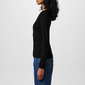 Women's Ferenti Knitted Top, Two-tone Jacquard Pattern