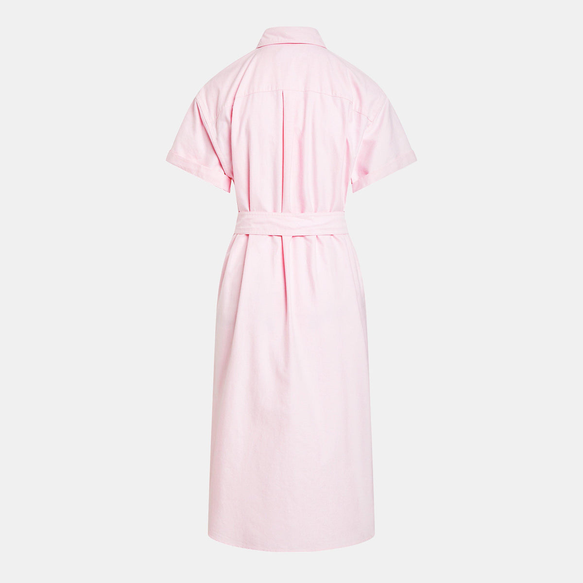 Belted Short-Sleeve Oxford Shirtdress