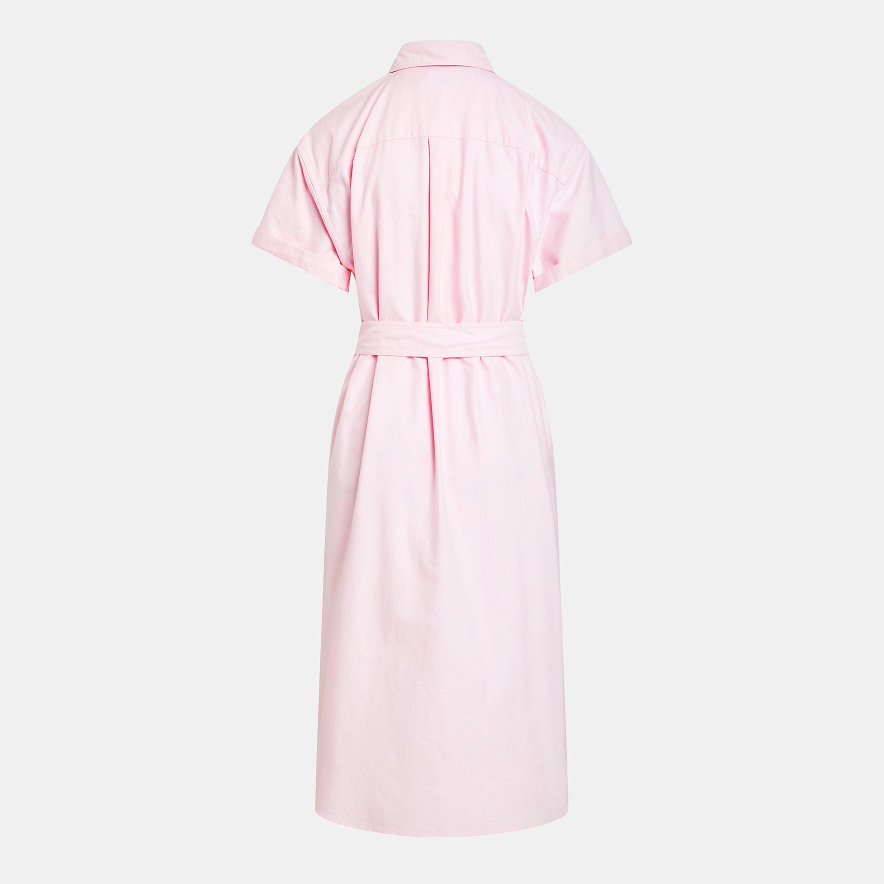 Belted Short-Sleeve Oxford Shirtdress