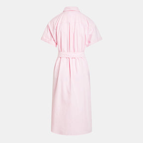 Belted Short-Sleeve Oxford Shirtdress
