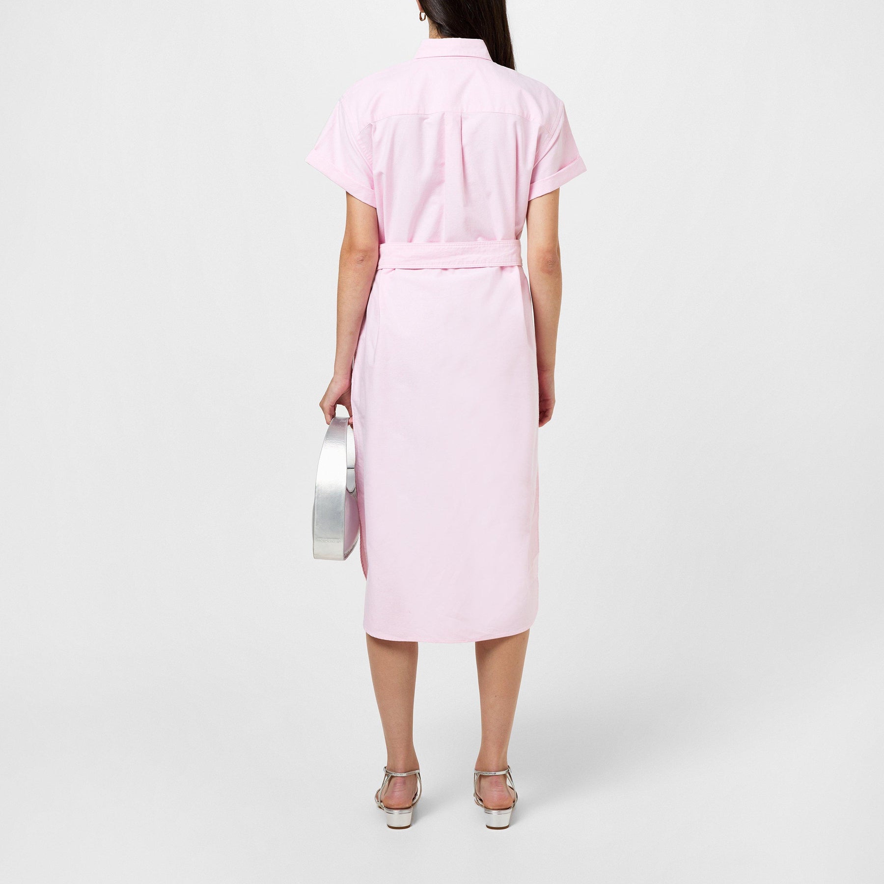 Belted Short-Sleeve Oxford Shirtdress