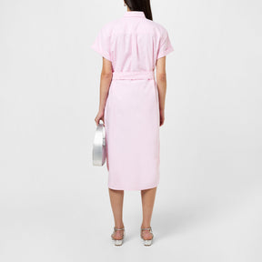 Belted Short-Sleeve Oxford Shirtdress