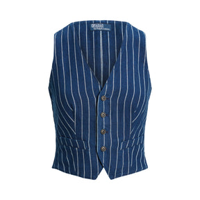 Pinstripe Linen-Cotton Waistcoat