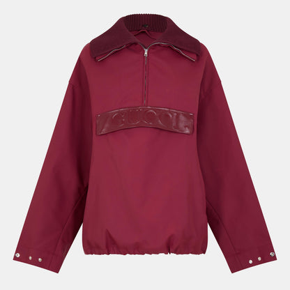 Techno Garbardine Caban Point Collar Long Sleeve Mid-Length Oversized Fit Rain Anorak
