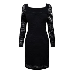 Openwork Knit Mini Dress
