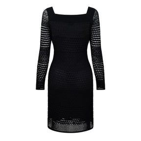 Openwork Knit Mini Dress