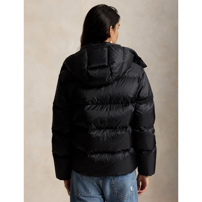 Carly Water-Repellent Quilted Duck Down Wind Resistant Detachable Hood Short Puffer Jacket