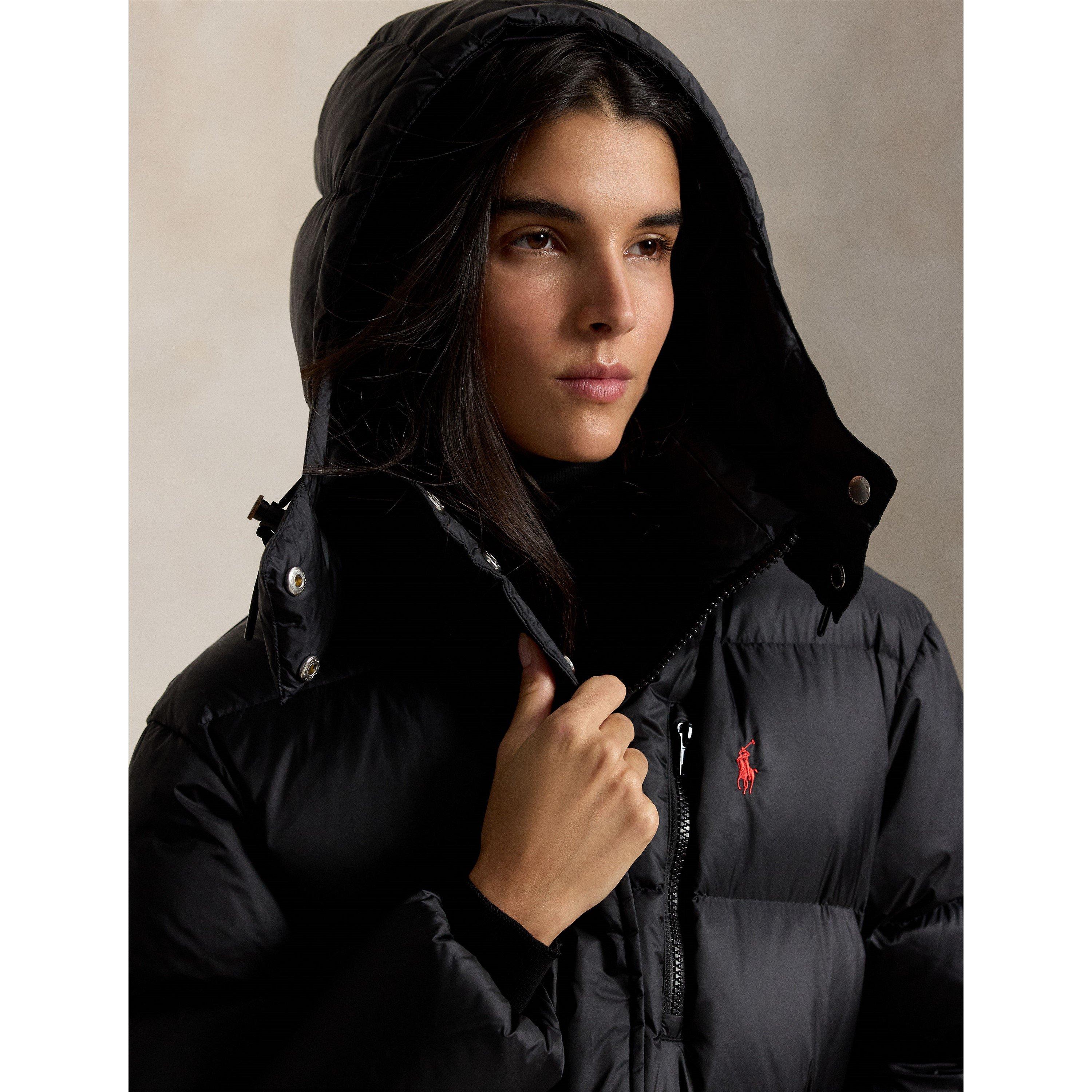 Carly Water-Repellent Quilted Duck Down Wind Resistant Detachable Hood Short Puffer Jacket