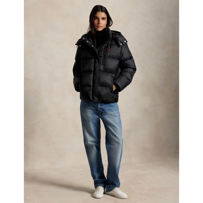 Carly Water-Repellent Quilted Duck Down Wind Resistant Detachable Hood Short Puffer Jacket