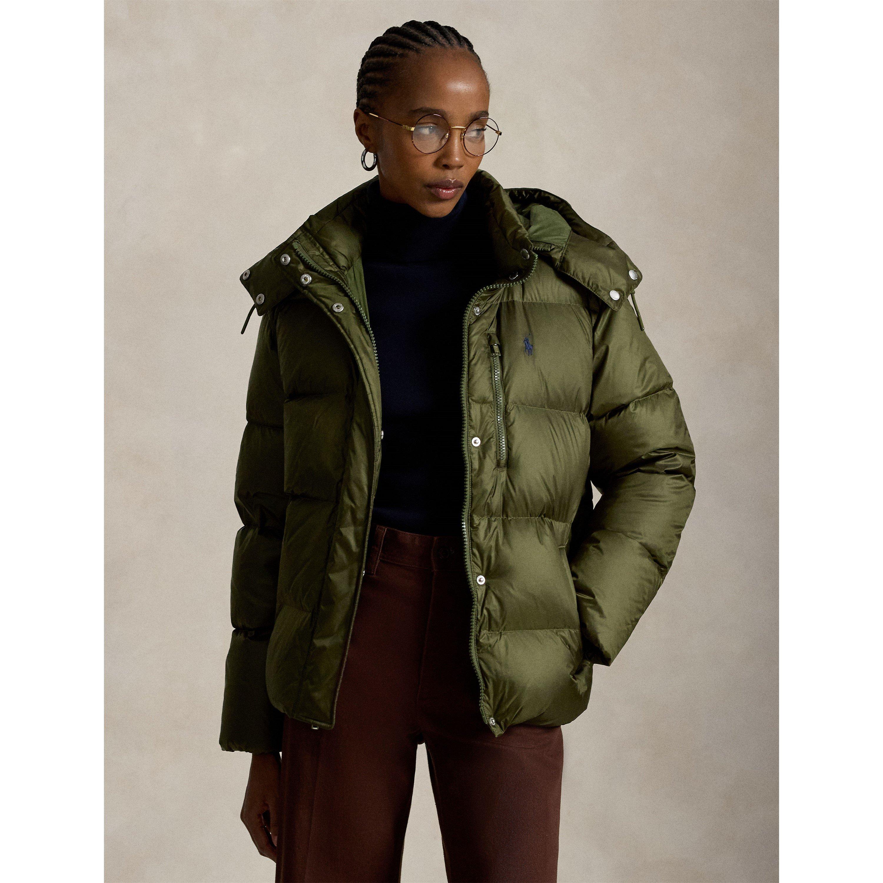 Carly Water-Repellent Quilted Duck Down Wind Resistant Detachable Hood Short Puffer Jacket