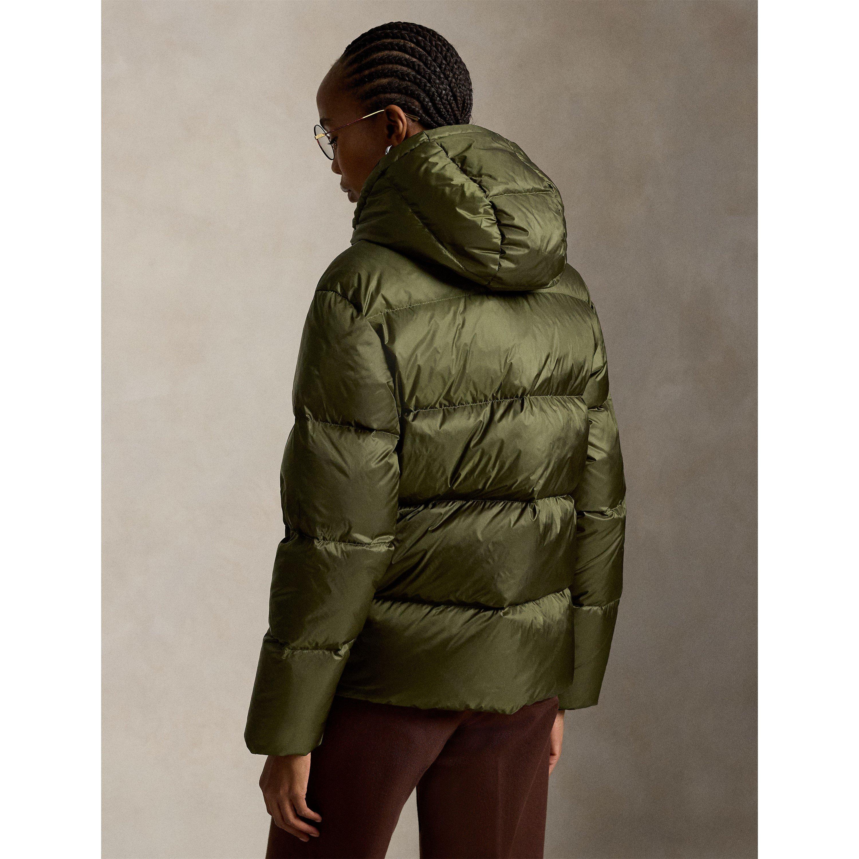 Carly Water-Repellent Quilted Duck Down Wind Resistant Detachable Hood Short Puffer Jacket