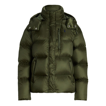 Carly Water-Repellent Quilted Duck Down Wind Resistant Detachable Hood Short Puffer Jacket