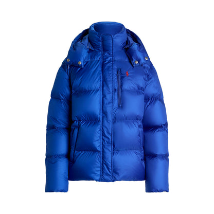 Carly Water-Repellent Quilted Duck Down Wind Resistant Detachable Hood Short Puffer Jacket