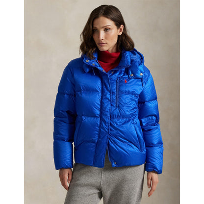 Carly Water-Repellent Quilted Duck Down Wind Resistant Detachable Hood Short Puffer Jacket