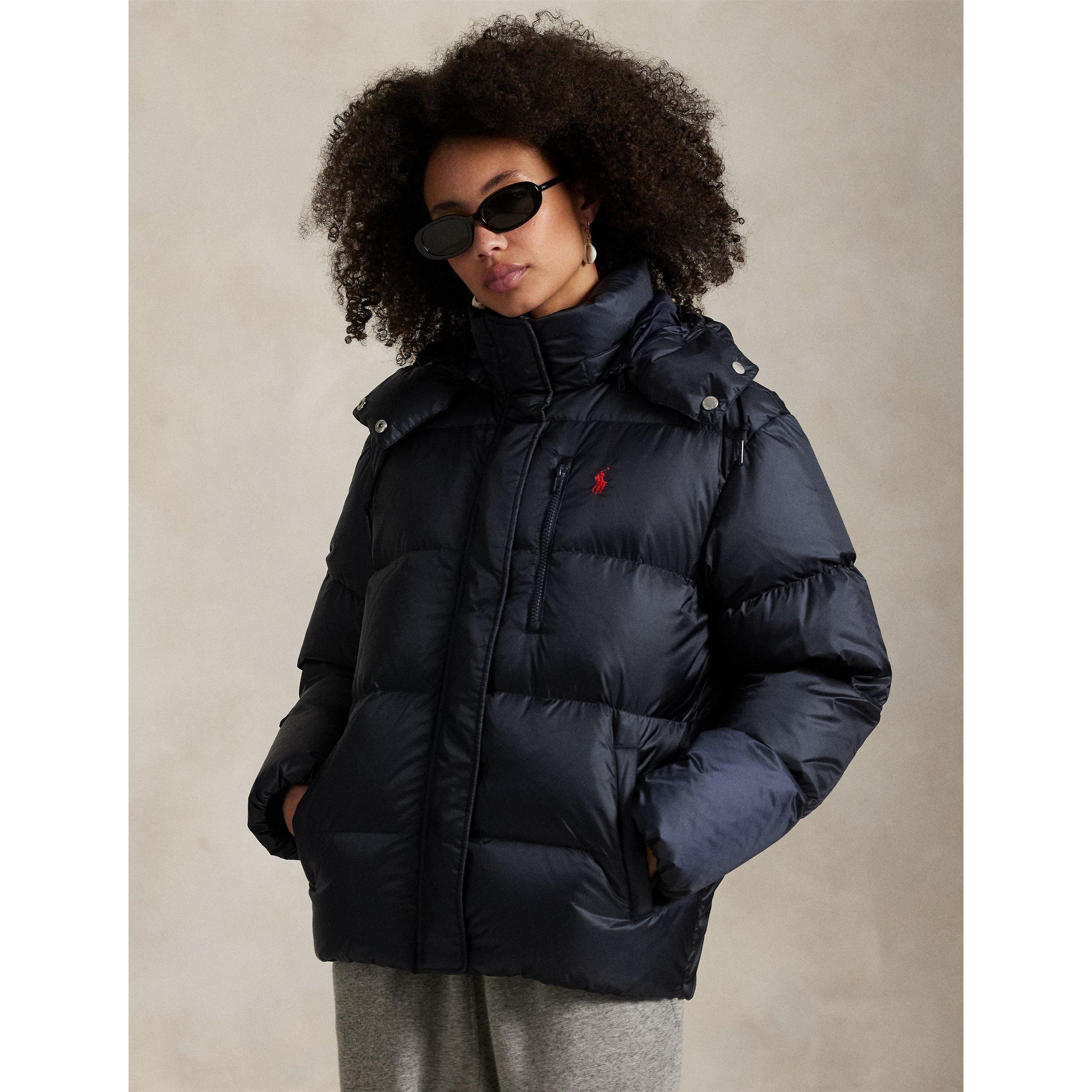 Carly Water-Repellent Quilted Duck Down Wind Resistant Detachable Hood Short Puffer Jacket