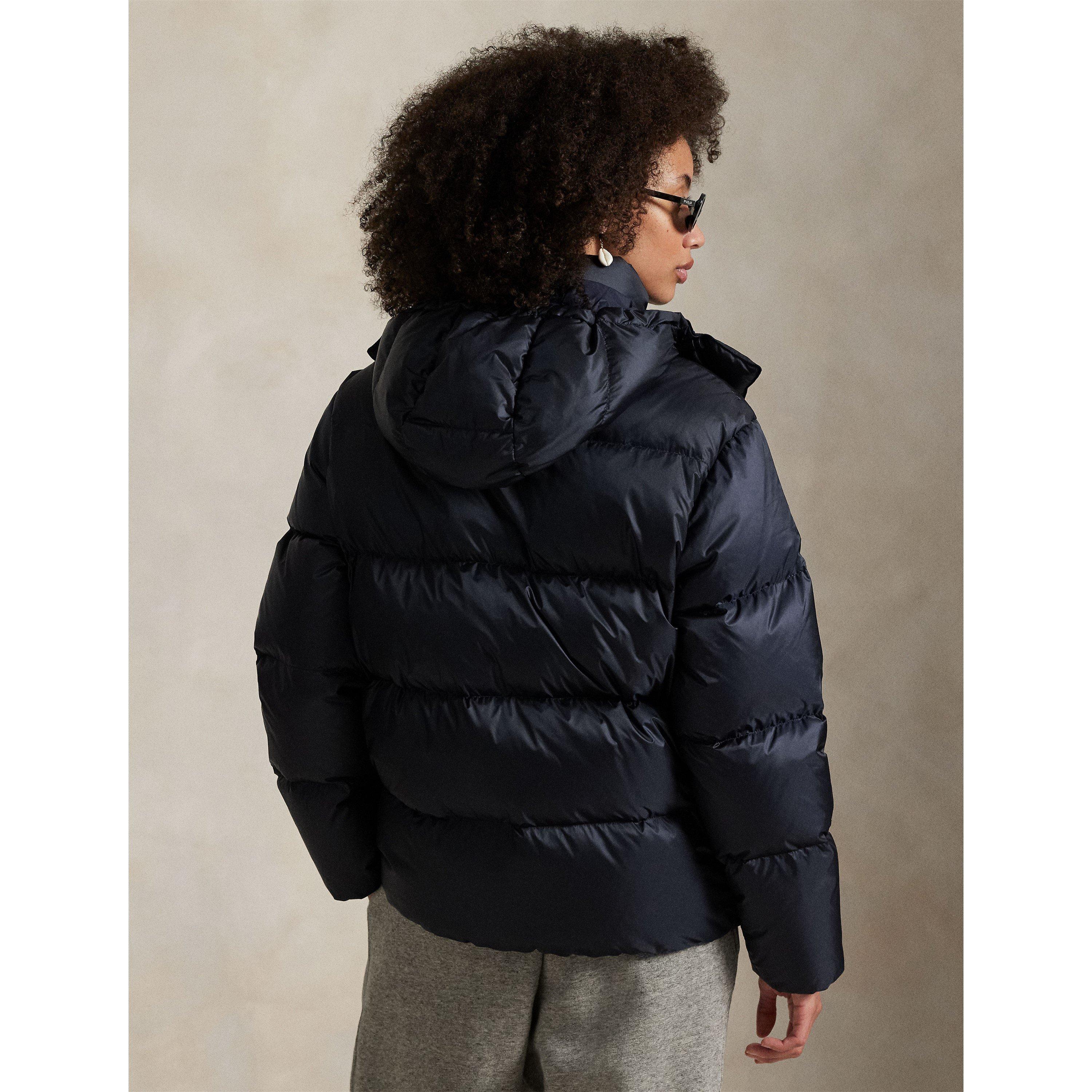 Carly Water-Repellent Quilted Duck Down Wind Resistant Detachable Hood Short Puffer Jacket