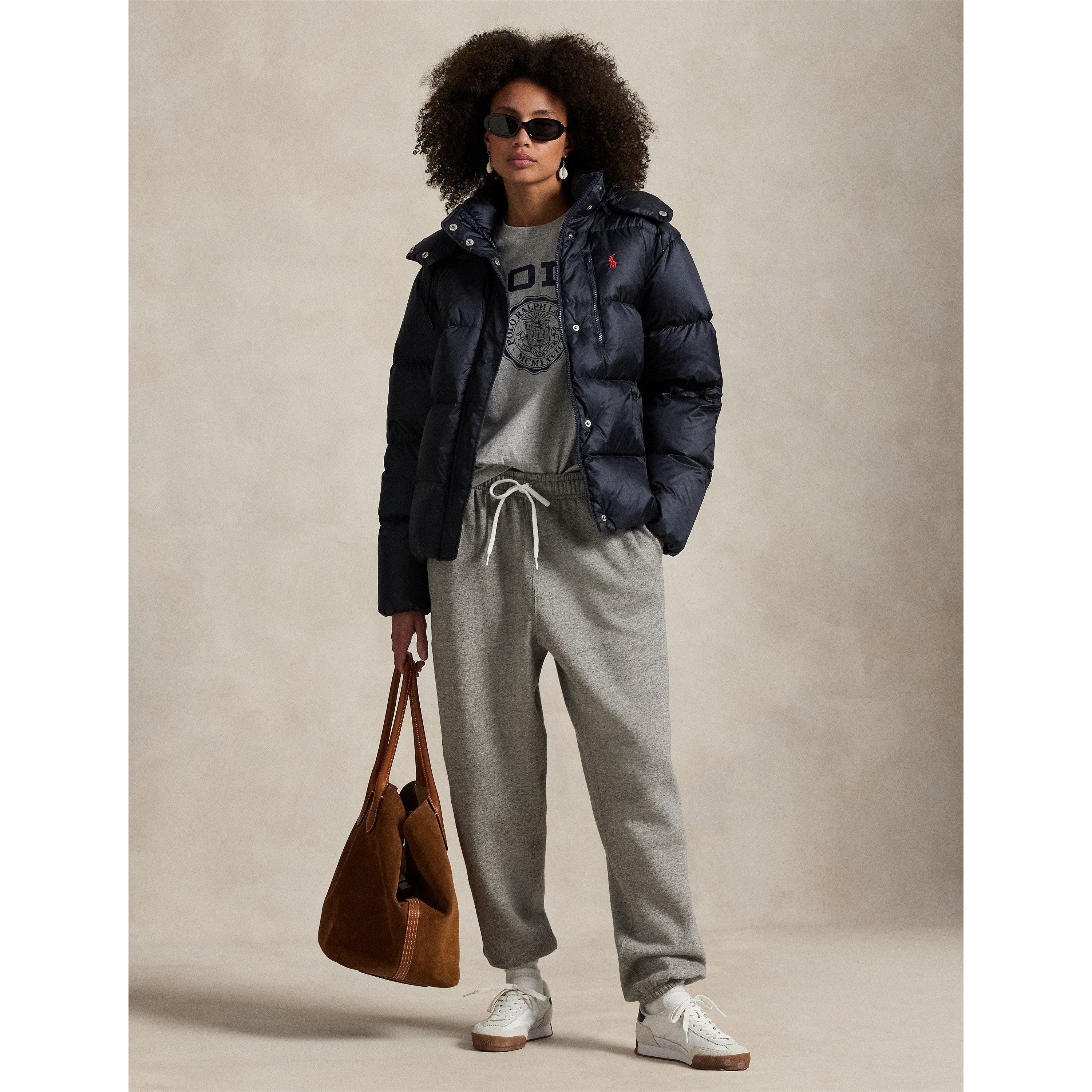 Carly Water-Repellent Quilted Duck Down Wind Resistant Detachable Hood Short Puffer Jacket