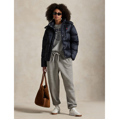 Carly Water-Repellent Quilted Duck Down Wind Resistant Detachable Hood Short Puffer Jacket
