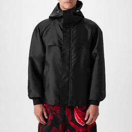 Embroidered Logo Hooded Long Sleeve Windbreaker