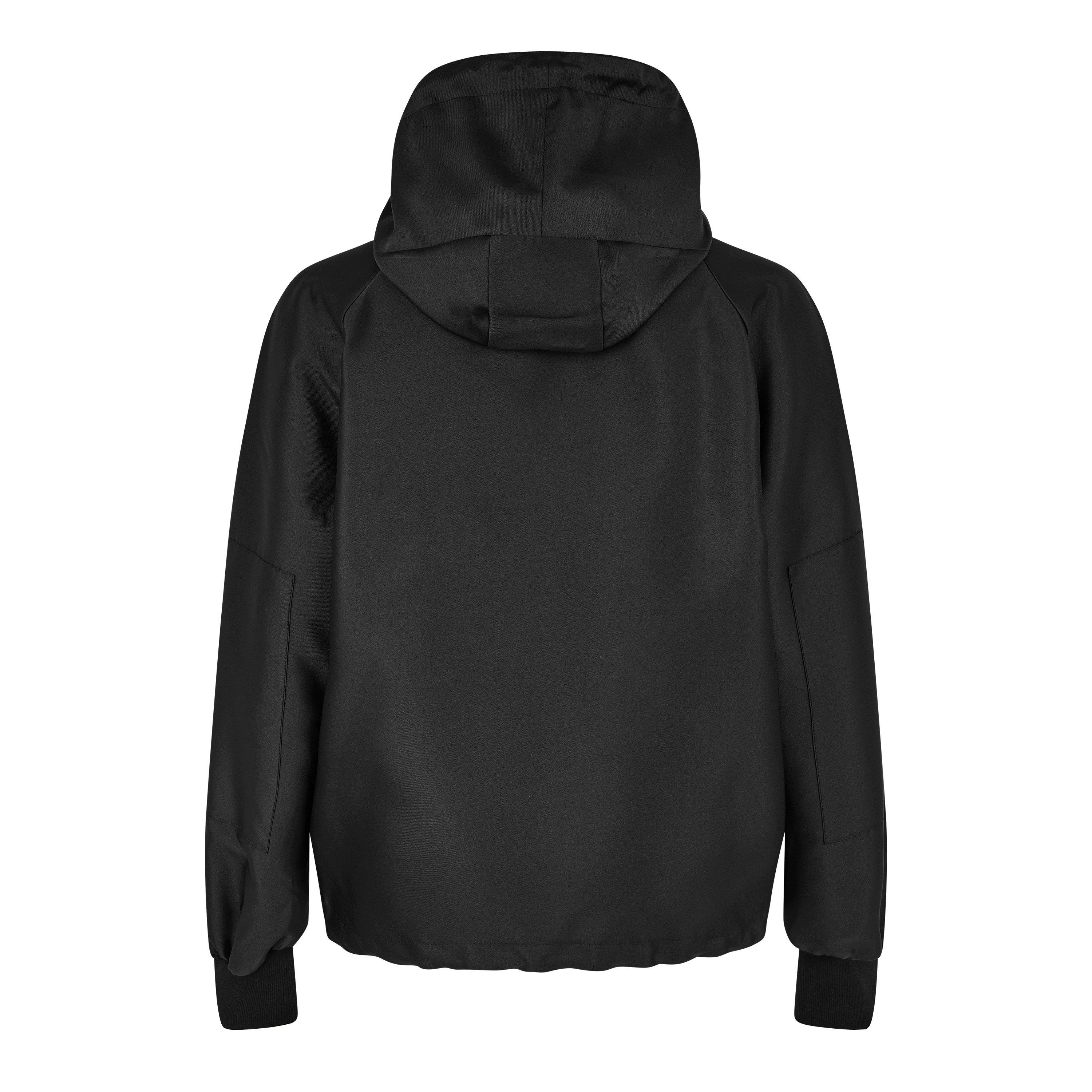 Embroidered Logo Hooded Long Sleeve Windbreaker