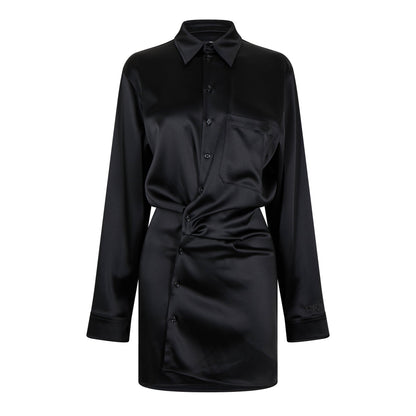 Asymmetric Ruched Mini Dress