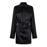 Ruched Asymmetric Shirt Dress