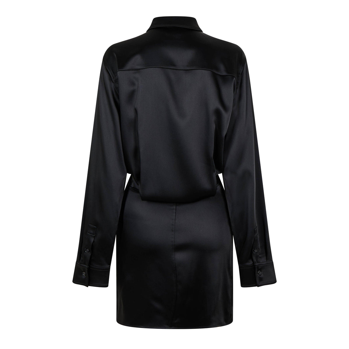 Ruched Asymmetric Shirt Dress