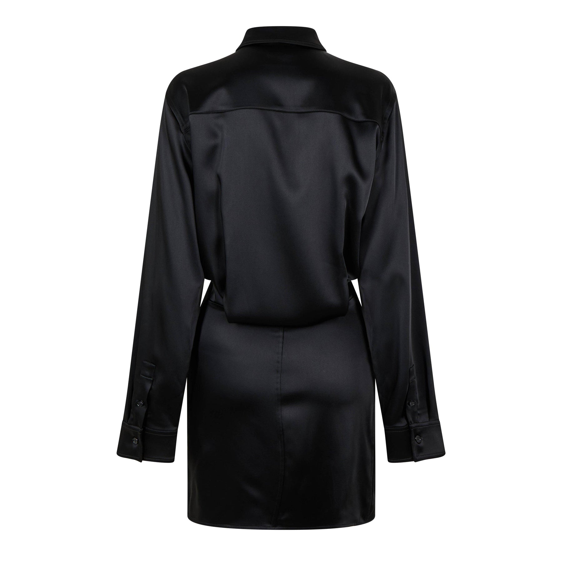 Ruched Asymmetric Shirt Dress