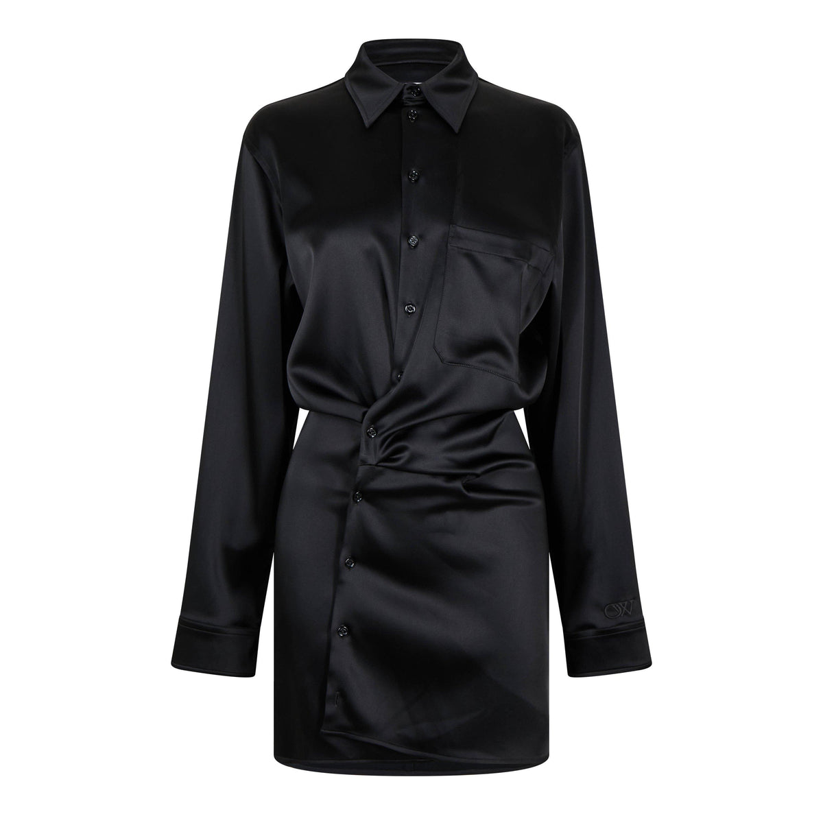 Women's Ruched Asymmetric Shirt Dress, Ruched Design