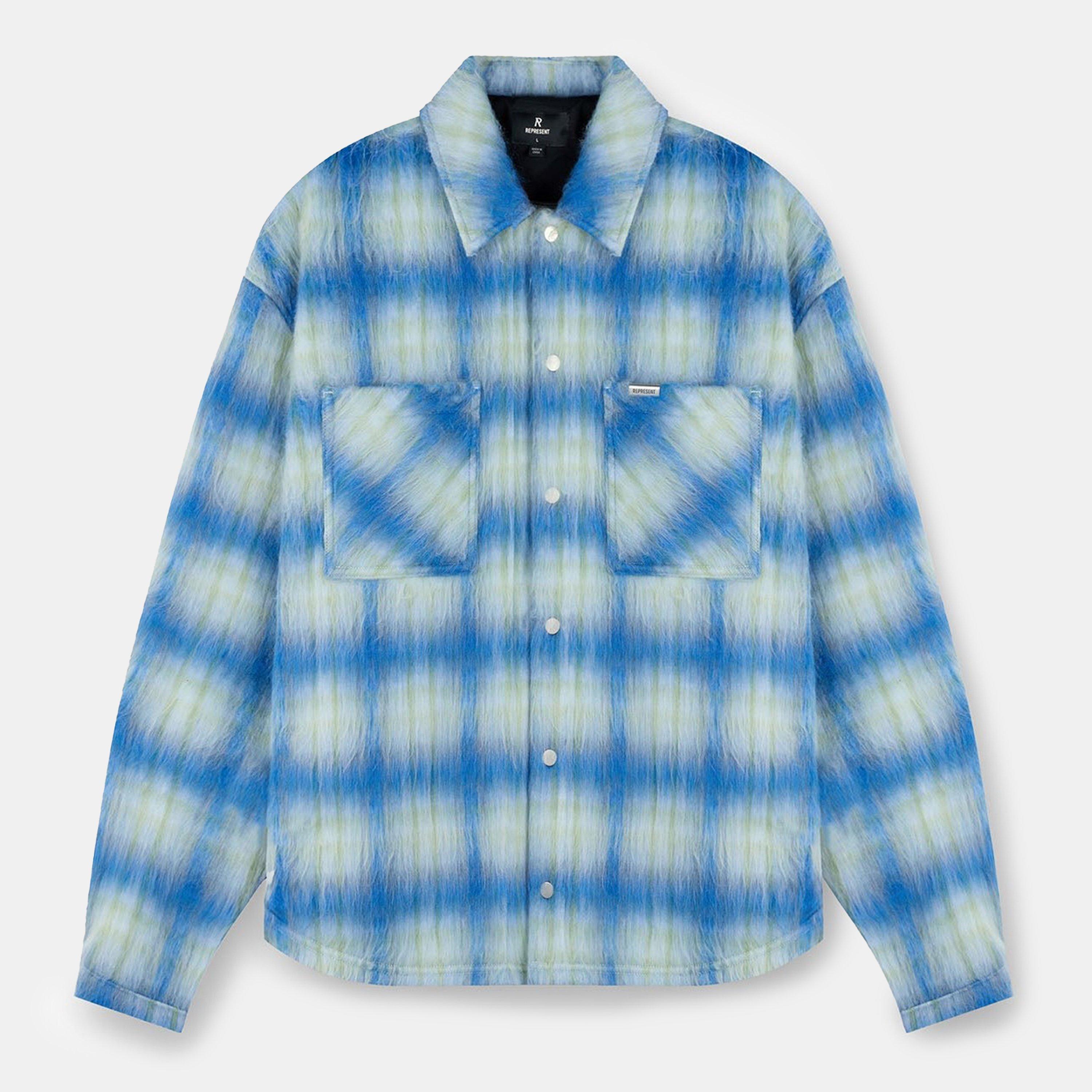 Rep Textured Cheque Pattern Long Sleeve Oversized Fit Overshirt
