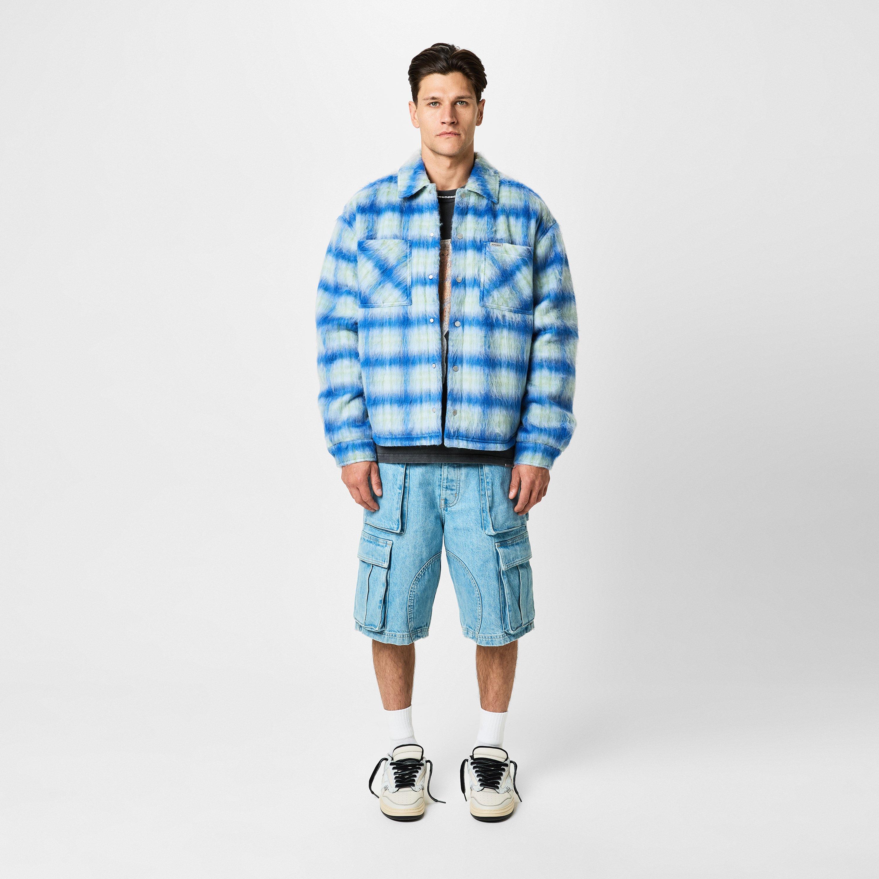 Rep Textured Cheque Pattern Long Sleeve Oversized Fit Overshirt