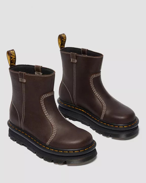 ZEBZAG RIGGER SLIP ON LEATHER BOOTS