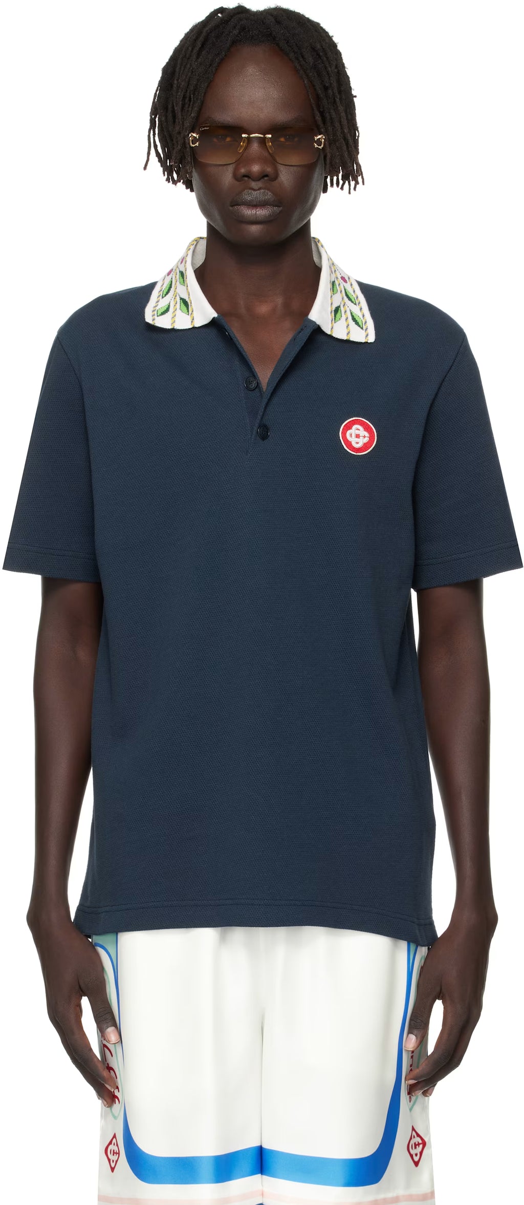Navy Classic Laurel Pique Polo